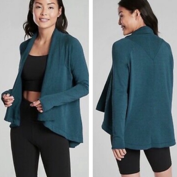 Athleta X-Small Long Sleeve NIRVANA WEAR TWO WAYS WRAP CARDIGAN - Picture 1 of 4